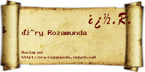 Őry Rozamunda névjegykártya